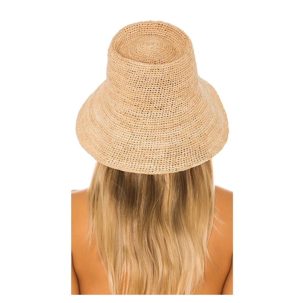NEW Janessa Leone Felix Packable Bucket Hat Natural Raffia Straw Large - Picture 4 of 9